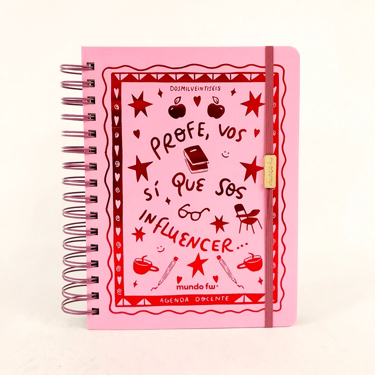 Agenda FW 2026 Docente Influencer con Espiral Semanal 15x21 Art.201996